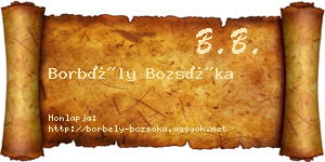 Borbély Bozsóka névjegykártya